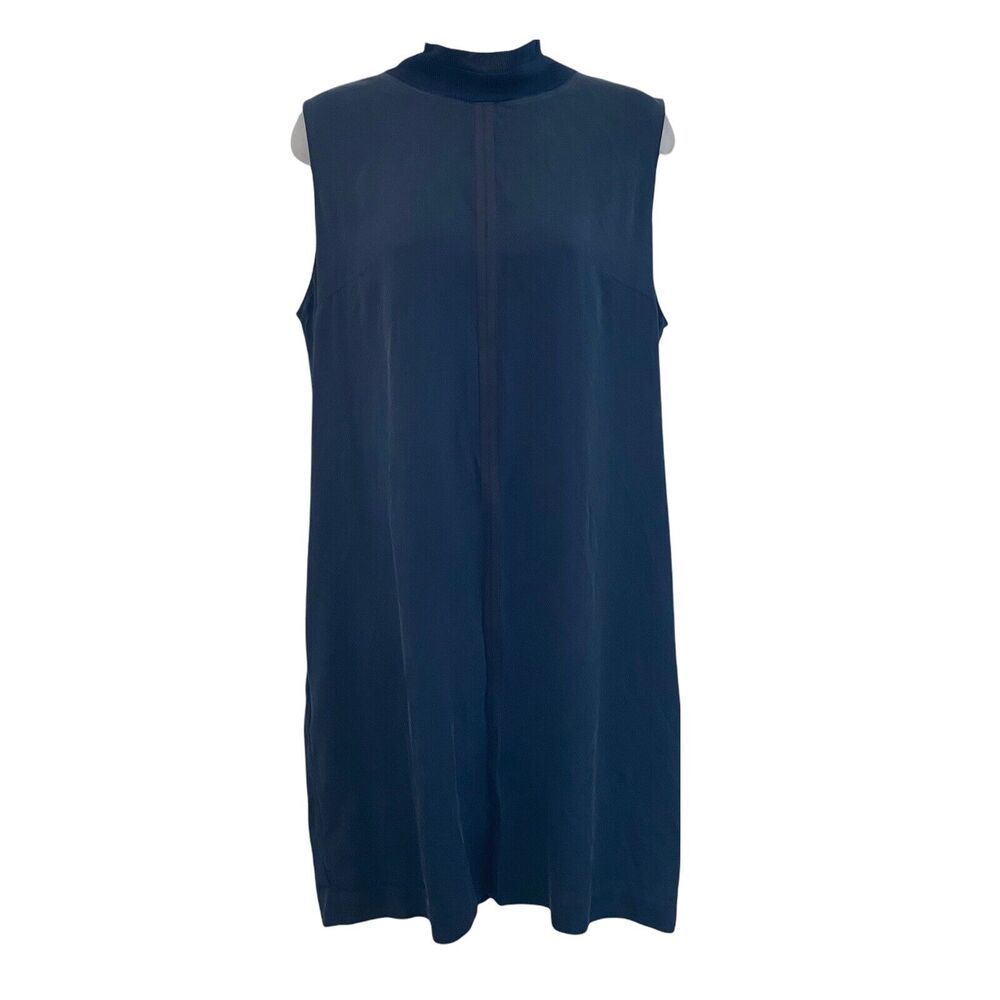 Kit Ace XL Ryder Sleeveless Silk Dress Blue NO SIZE BRAND TAG Short High Neck